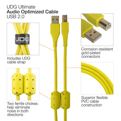 UDG Ultimate USB Cable 2.0 A-B Yellow Angled